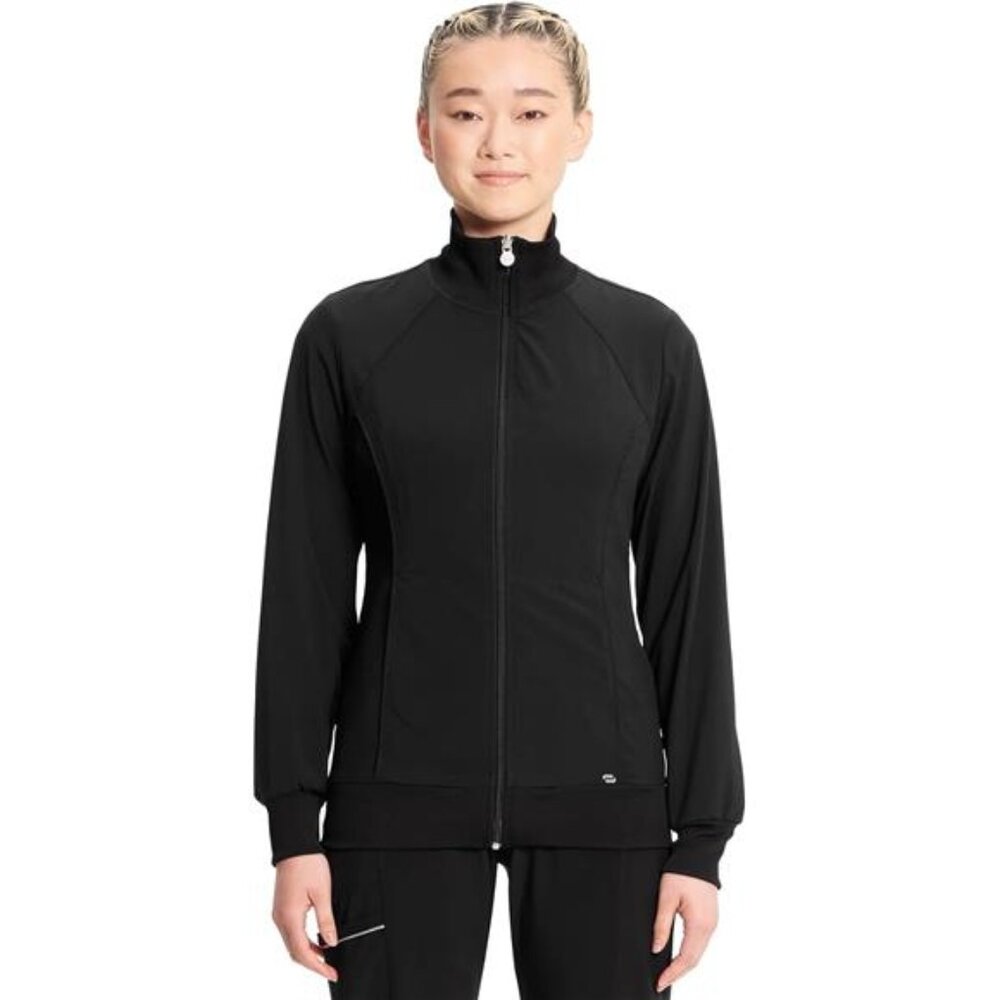 Zip Front Scrub Jackets for Women, 4-Way Stretch Fabric